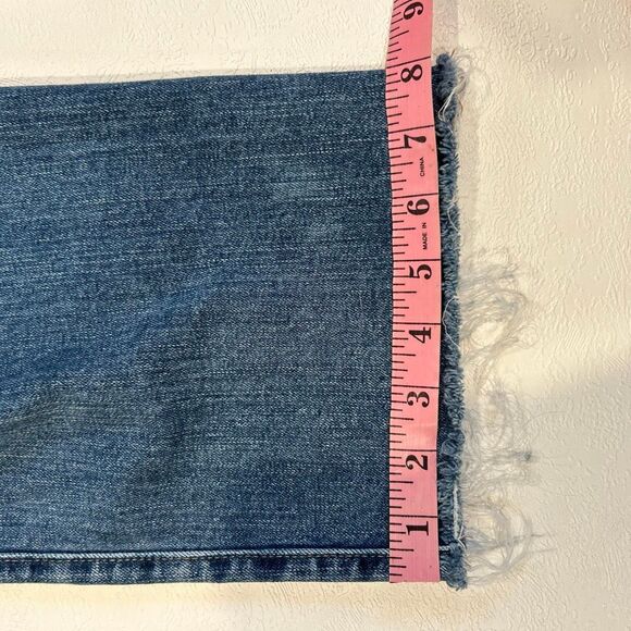 Madewell Slim Wide-Leg Crop Jeans 24P Petite Medium Wash Raw Hem High Rise Denim - Picture 8 of 9